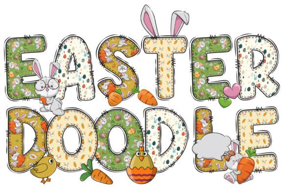 Bring Playful Charm to Your Projects with Easter Doodle Alphabet