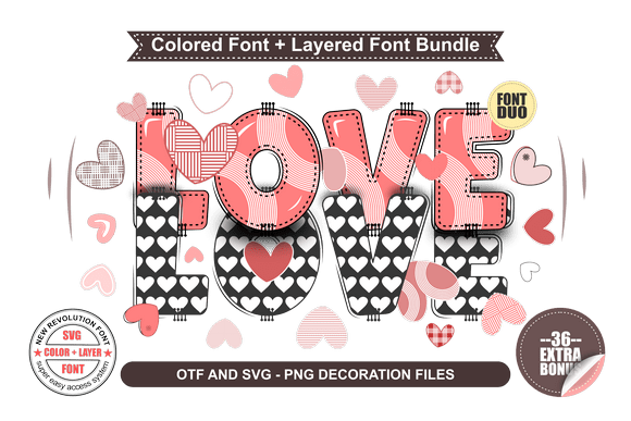 Love Bundle: A Playful Layered Font for Creative Projects