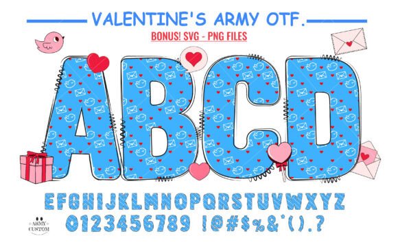 Love Valentine's Army Little Bird: A Font with a Heartbeat