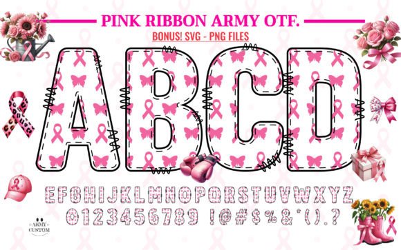 Pink Ribbon Army3: A Typeface Stitched with Purpose