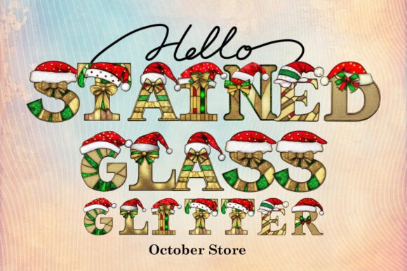 Stained Glass Glitter: A Dazzling Font for Festive Designs